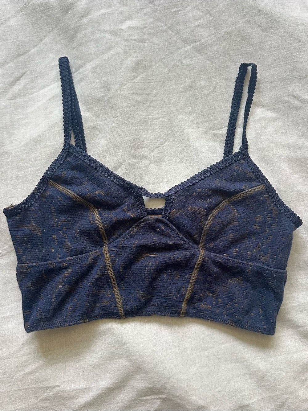 Free People Intimately Crop top / Bralette - Navy Blue